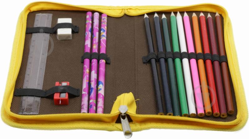 Пенал Jazz с наполнением Nota Bene желтый - фото 2