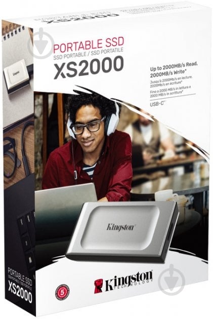 SSD-накопитель Kingston 500GB Portable USB Type-C 3D V-NAND (SXS2000/500G) - фото 6