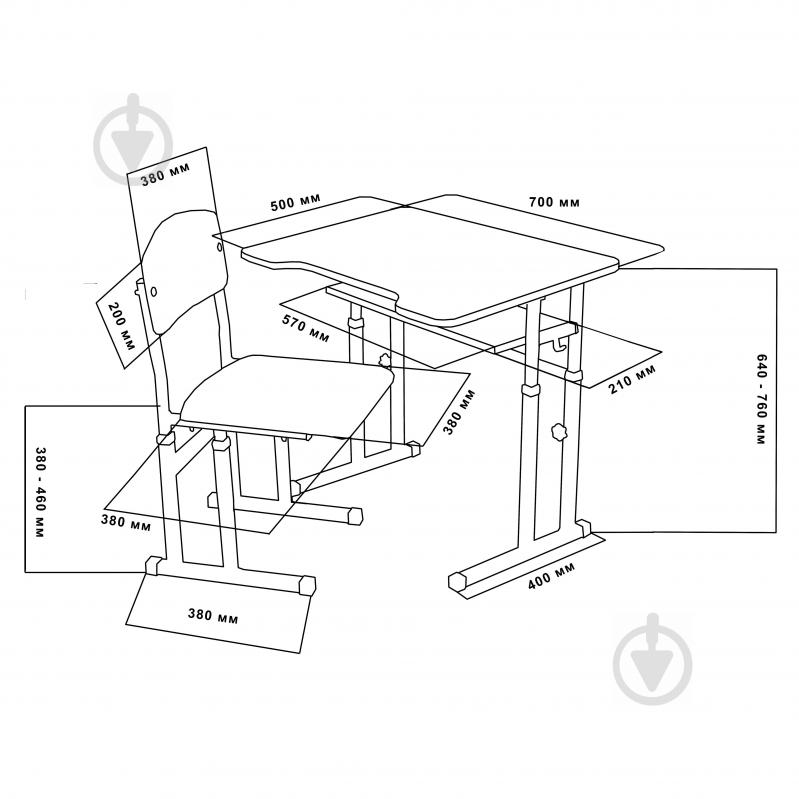 Комплект парта и стул SECTOR RPL-7003 - фото 6