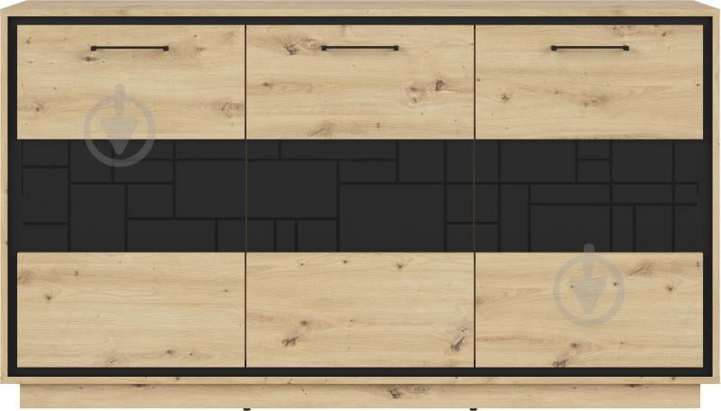 Комод BRW Pont 3д 1600x900x420 мм черный матовый/дуб артизан (S605-KOM3D-DASN/CAM ) - фото 1