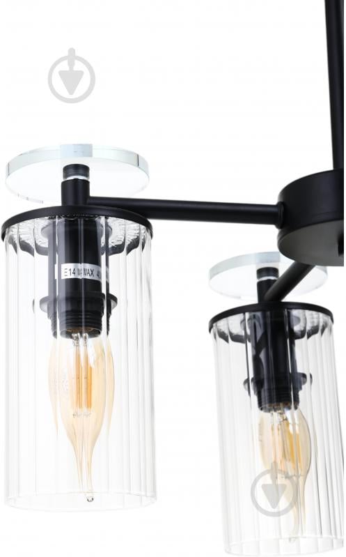 Люстра стельова Sensio Aries 4x40 Вт E14 чорний ALG-74590/4 - фото 4