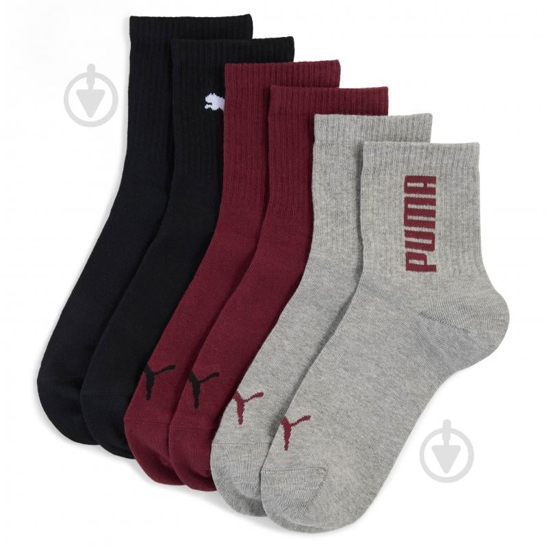Шкарпетки Puma PUMA UNISEX RIB LOGO SHORT SOCK 3P 94721604 р.43-46 червоний - фото 1