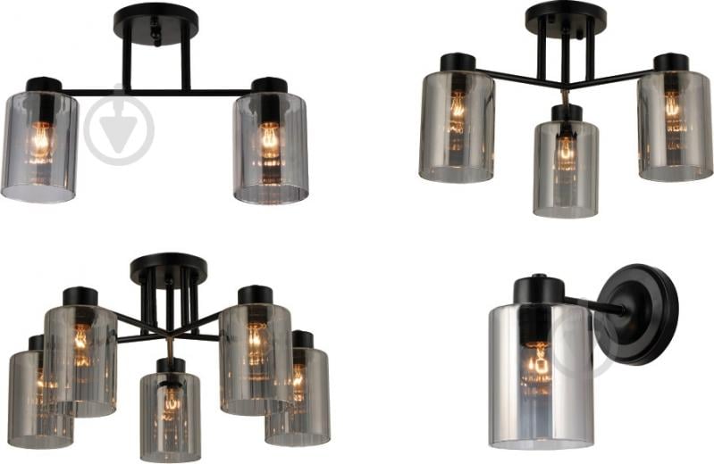 Люстра стельова Sensio Lilit 5x40 Вт Е27 чорний ALG-07338/5 - фото 6
