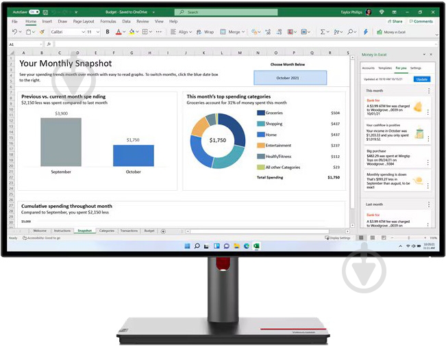 Монитор Lenovo ThinkVision P27q-30 27" (63A2GAT1UA) - фото 1