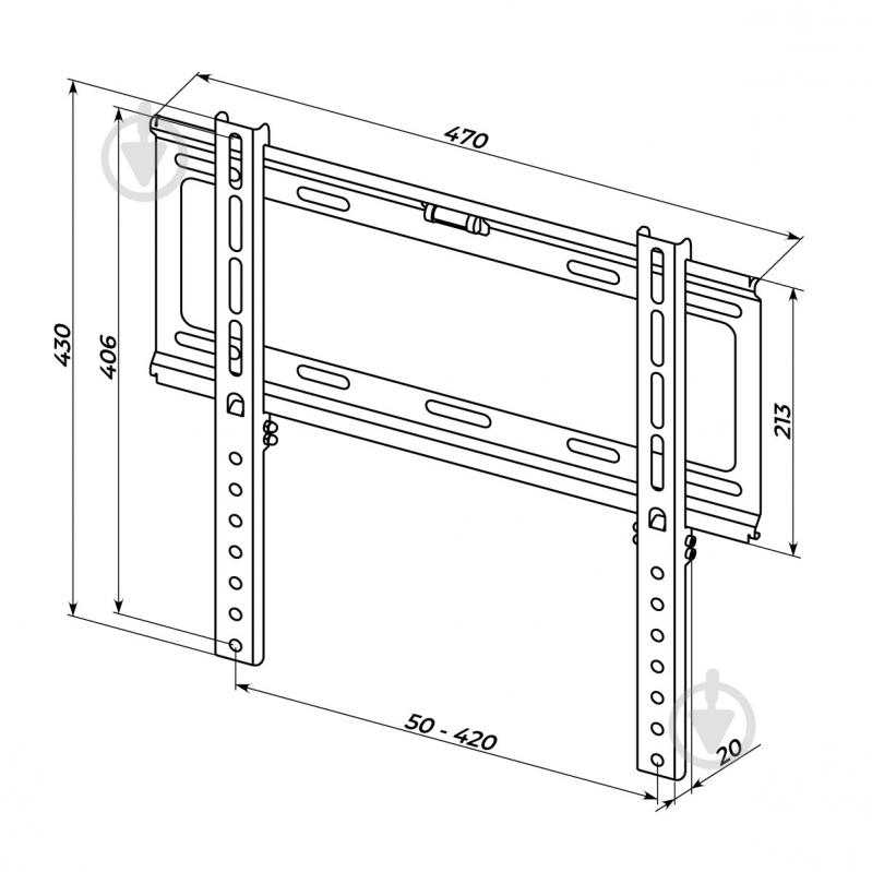 Кріплення для телевізора HausMark TW-44 фіксовані 36"-75" чорний - фото 11