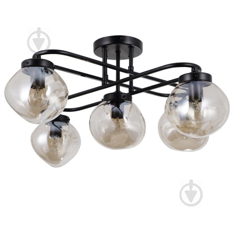 Люстра потолочная Victoria Lighting 5x5 Вт E14 черный August/PL5 black - фото 1