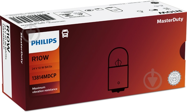 Автолампа розжарювання Philips MasterDuty R10W 10 Вт 1 шт.(PS13814MDCP) - фото 1