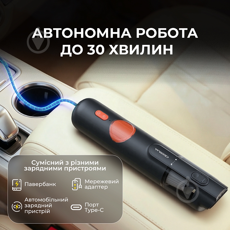 Пылесос аккумуляторный Deerma XC01 black - фото 7