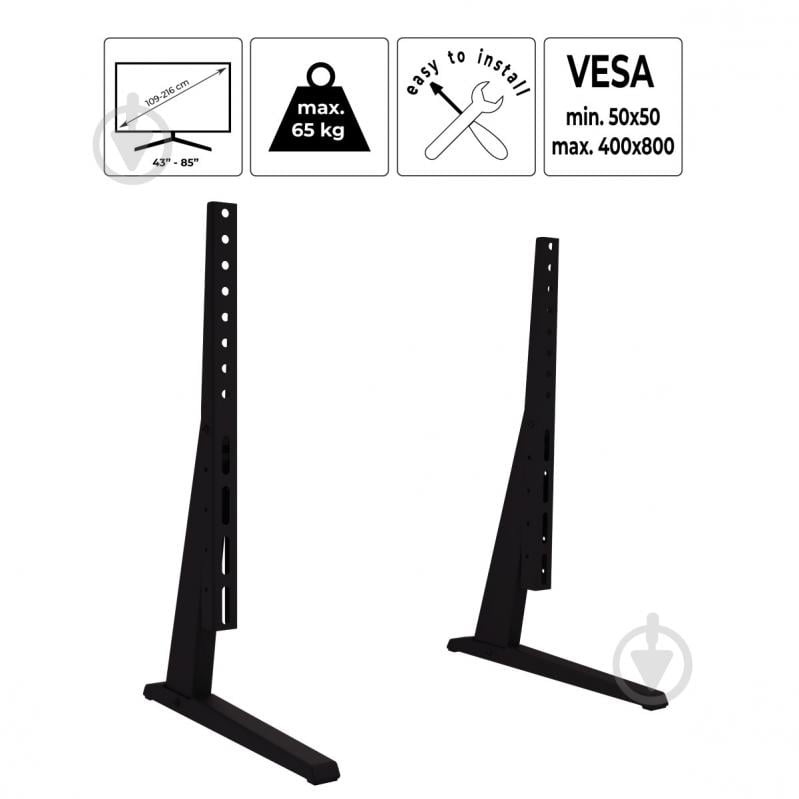 Кріплення для телевізора Valore TDS-4 фіксовані 43"-85" чорний - фото 8 Кріплення для телевізора Valore TDS-4 фіксовані 43"-85" чорний - фото 8