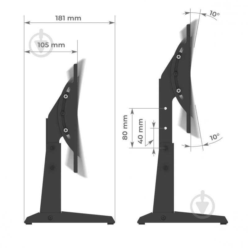 Кріплення для телевізора HausMark TDSA-2 похилі 10"-32" чорний - фото 10