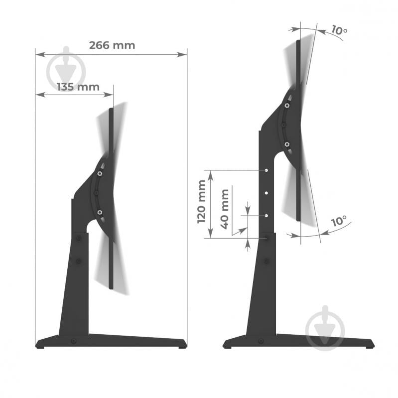 Кріплення для телевізора HausMark TDSA-3 похилі 24"-50" чорний - фото 10