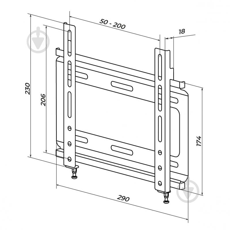 Крепление для телевизора HausMark STW-22 фиксированные 10"-50" черный - фото 12