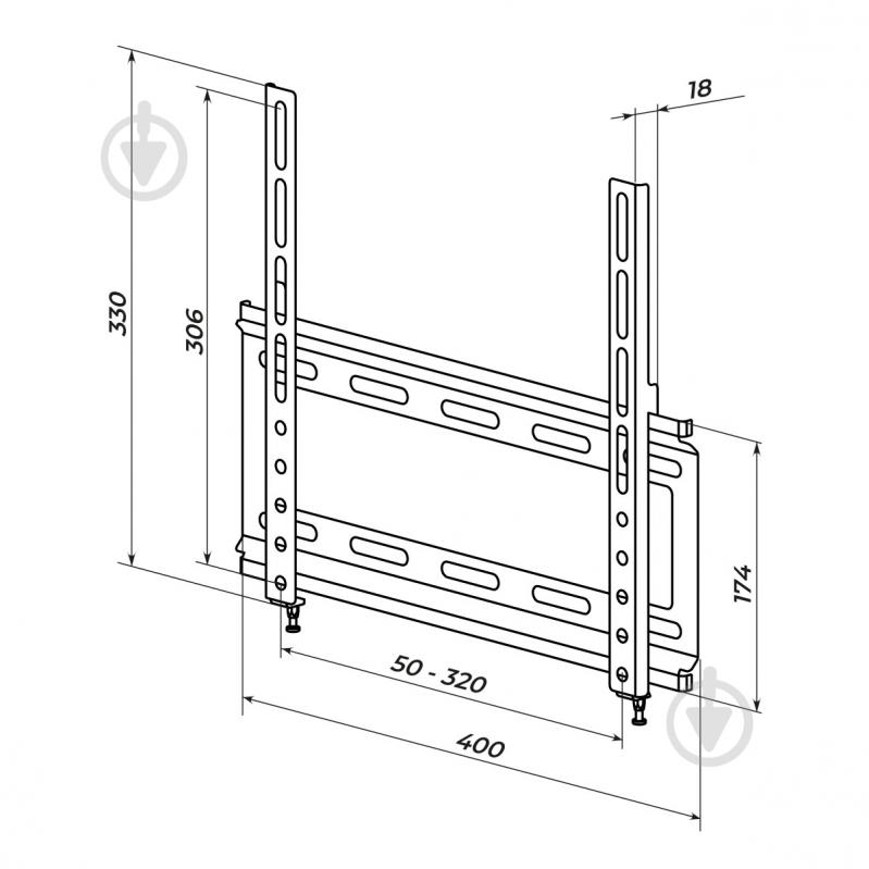 Крепление для телевизора HausMark STW-33 фиксированные 26"-60" черный - фото 12