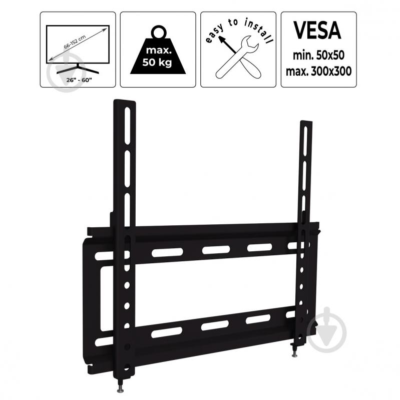 Крепление для телевизора HausMark STW-33 фиксированные 26"-60" черный - фото 8