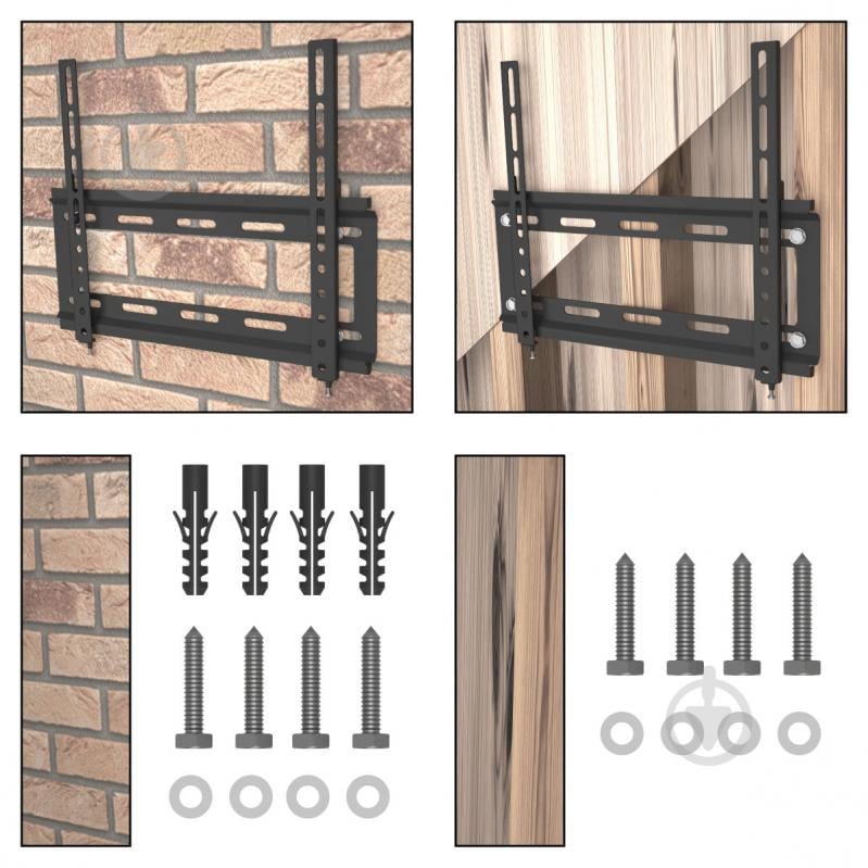 Крепление для телевизора HausMark STW-33 фиксированные 26"-60" черный - фото 9