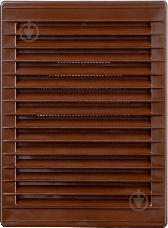 Решетка вентиляционная AirRoxy с сеткой 140x210 brown 02-341 пластик коричневый - фото 2