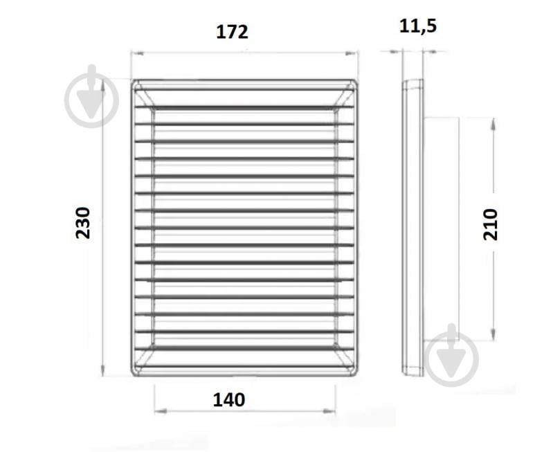 Решетка вентиляционная AirRoxy с сеткой 140x210 brown 02-341 пластик коричневый - фото 4