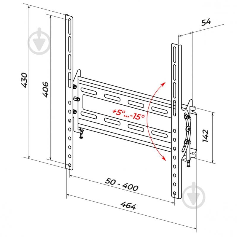 Крепление для телевизора HausMark STWA-44 наклонные 36"-75" черный - фото 14