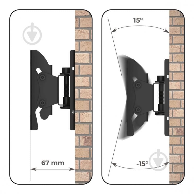 Крепление для телевизора HausMark TWBR-11 поворотно-наклонные 10"-32" черный - фото 11