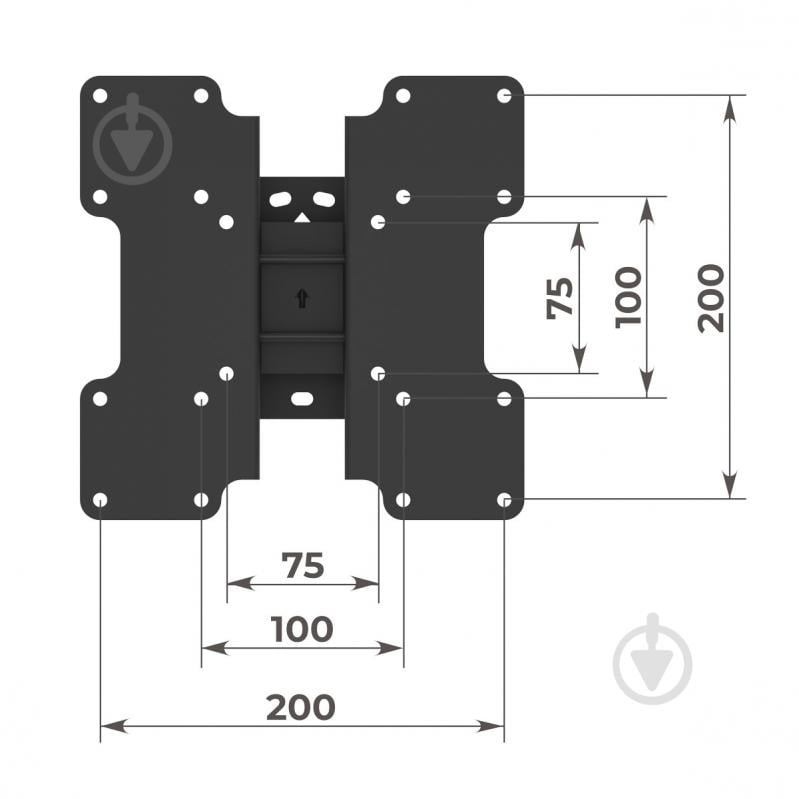 Кріплення для телевізора HausMark TWBR-22 поворотно-похилі 21"-50" чорний - фото 9