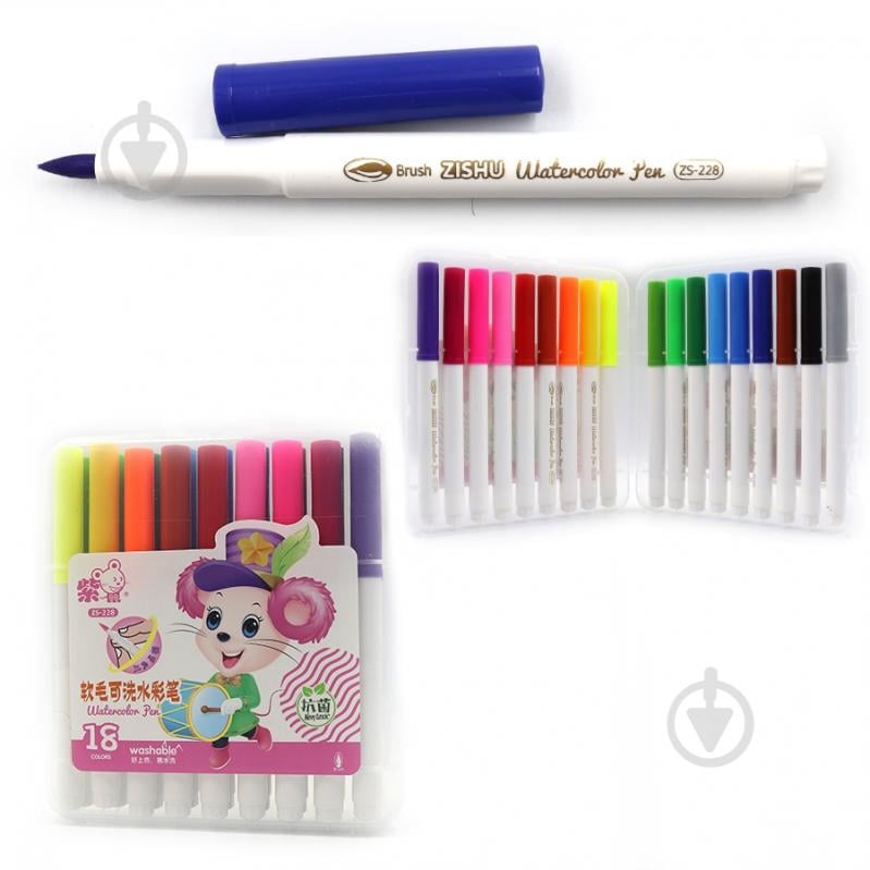 Набір фломастерів-пензлів 228-18 Mouse 18 кольорів J.Оtten - фото 1 Набір фломастерів-пензлів 228-18 Mouse 18 кольорів J.Оtten - фото 1