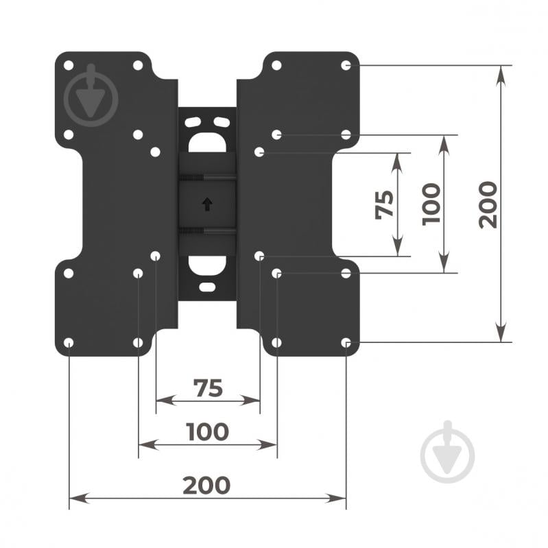 Крепление для телевизора HausMark TWBR-122 поворотно-наклонные 21"-50" черный - фото 10