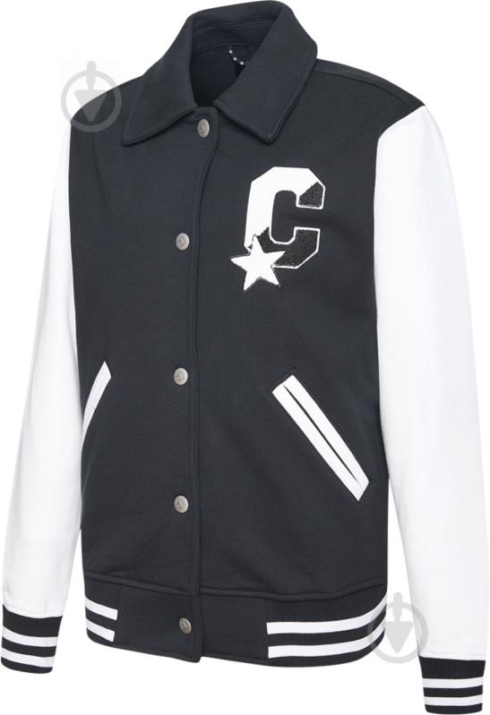 Вітрівка жіноча демісезонна Converse TWISTED VARSITY KNIT JACKET 10018557-001 р.L чорна - фото 2