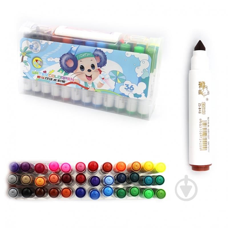 Набір фломастерів 248-36 Mouse товстий наконечник 95 мм 36 кольорів J.Оtten - фото 1