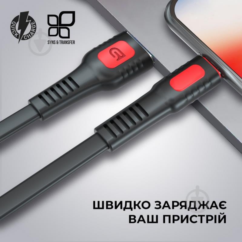 Кабель Armorstandart AR15 micro USB 2.4A 1m Black 1 м чорний (ARM59535) - фото 3