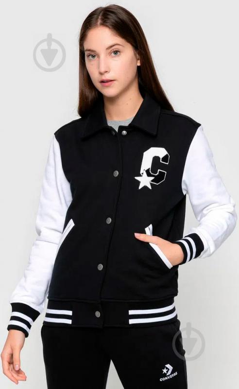 Ветровка женская демисезонная Converse TWISTED VARSITY KNIT JACKET 10018557-001 р.XS черная - фото 8