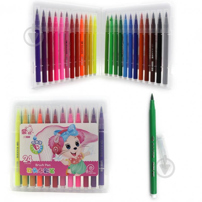 Набір фломастерів-пензлів 215-24 Mouse 24 кольорів J.Оtten - фото 1 Набір фломастерів-пензлів 215-24 Mouse 24 кольорів J.Оtten - фото 1