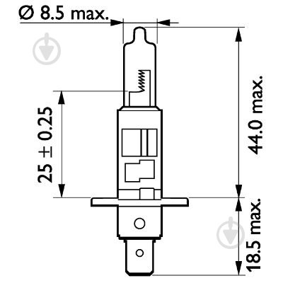 Автолампа галогенна Philips MasterDuty H1 70 Вт 1 шт.(PS13258MDB1) - фото 3