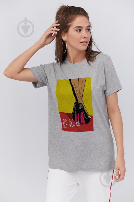 Футболка YAPPI Oversize WG3091 р.S сірий - фото 1