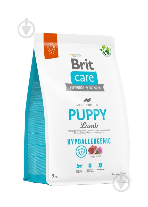 Корм сухий для усіх порід Brit Care Hypoallergenic Puppy з ягням 3 кг - фото 1