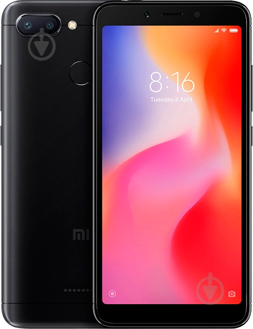 Смартфон Xiaomi Redmi 6 3/64GB black (403591) - фото 1