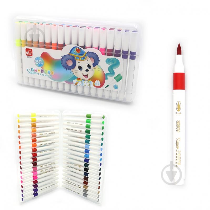 Набір фломастерів-пензлів 261-36 Mouse 36 кольорів 140 мм Josef Otten - фото 1 Набір фломастерів-пензлів 261-36 Mouse 36 кольорів 140 мм Josef Otten - фото 1