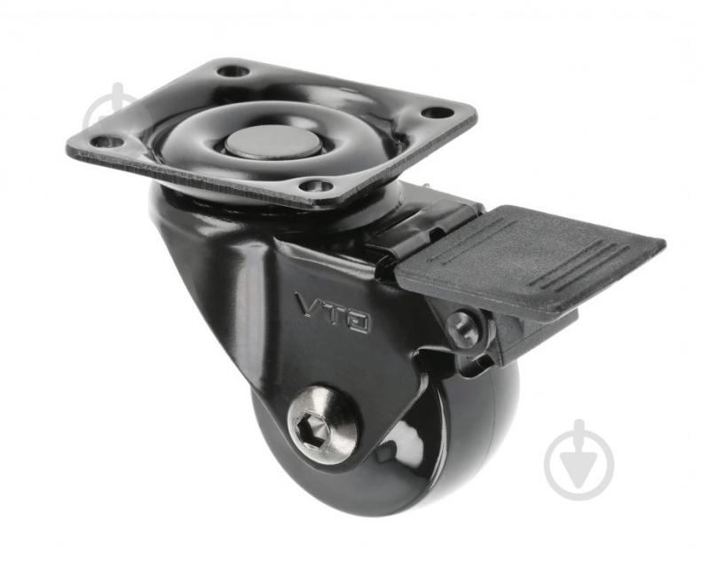 Ролик мебельный GTV CALIBRO d35 мм h-50 мм повортный с стопором черный (колесо для мебели) упаковка 4 шт KM-CALIBRO-35MM-ZH-20 - фото 1 Ролик мебельный GTV CALIBRO d35 мм h-50 мм повортный с стопором черный (колесо для мебели) упаковка 4 шт KM-CALIBRO-35MM-ZH-20 - фото 1