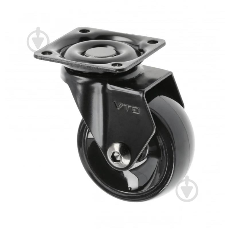 Ролик мебельный GTV CALIBRO d50 мм h-64 мм повортный без стопора черный (колесо для мебели) упаковка 4 шт KM-CALIBRO-50MM-BH-20 - фото 1