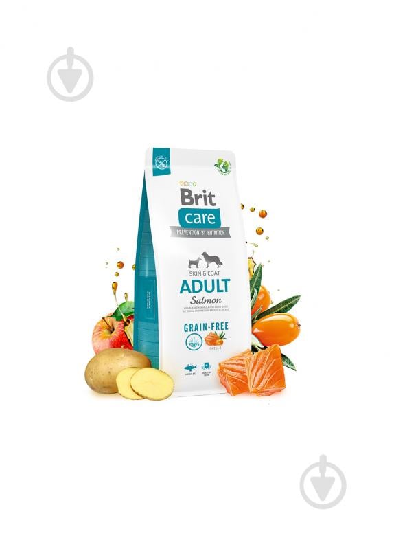 Корм сухой беззерновой для средних пород Brit Care Grain-free Adult с лососем 3 кг - фото 2