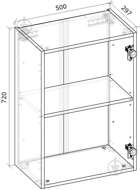 Шкаф верхний Грейд Оптимум 500x720x297 мм крафт серый - фото 2