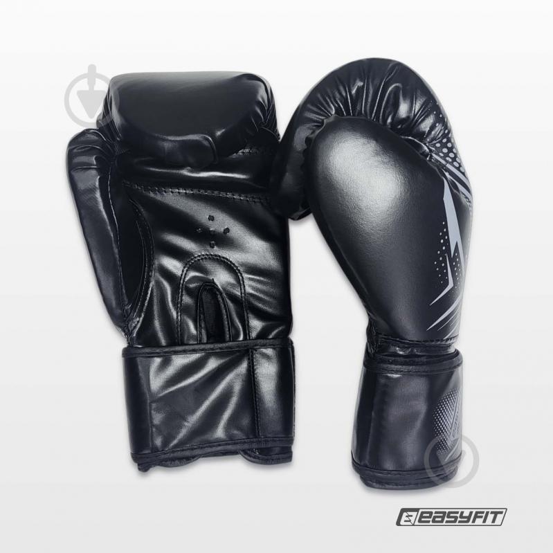 Боксерские перчатки EasyFit р. 14 PowerPunch черный - фото 2