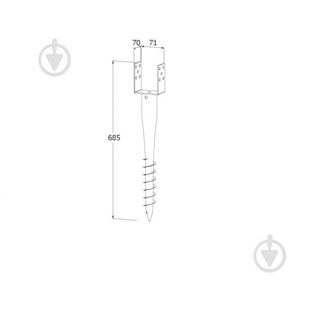 Анкер земляний U-подібний 685x70x1,8 мм 1 шт. - фото 2