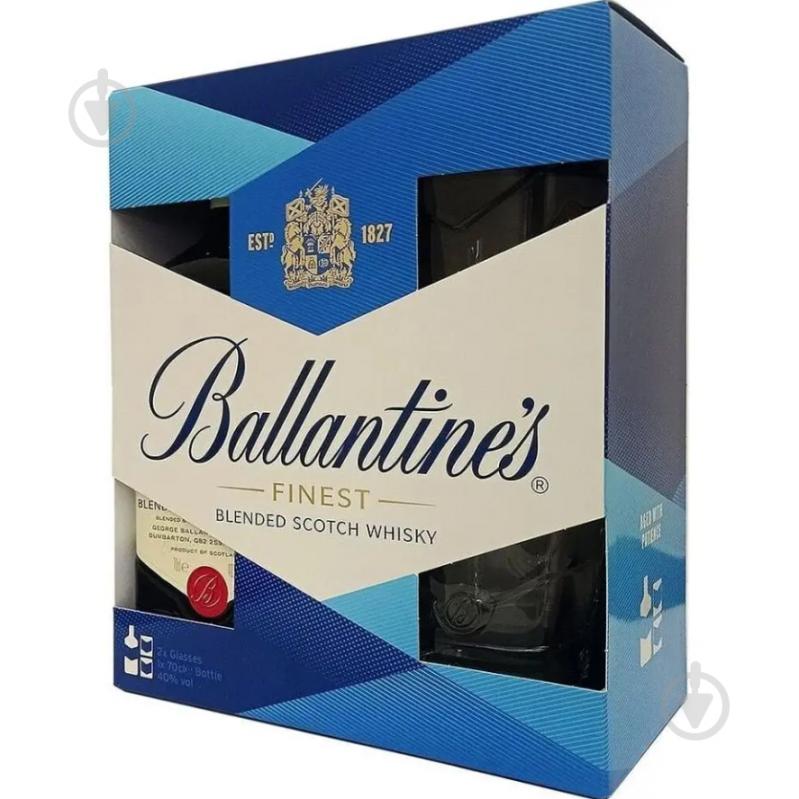 Віскі Ballantine's Finest 40% + 2 склянки 0,7 л 0,7 л - фото 1