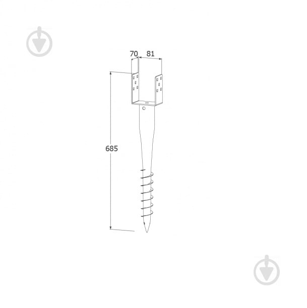 Анкер земляной U-образный 685x80x1,8 мм 1 шт. - фото 2
