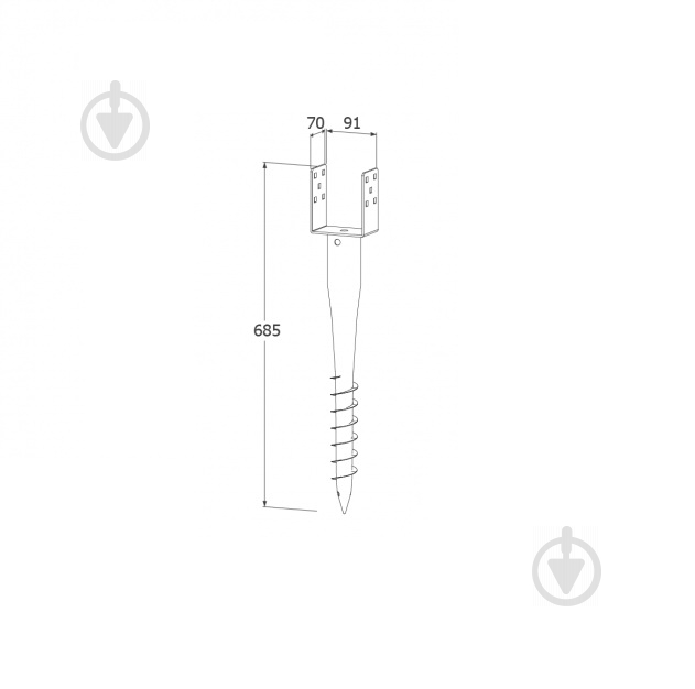 Анкер земляний U-подібний 685x90x1,8 мм 1 шт. - фото 2