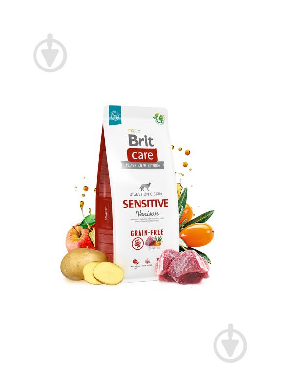 Корм сухий беззерновий для усіх порід Brit Care Grain-free Sensitive з олениною 3 кг - фото 2