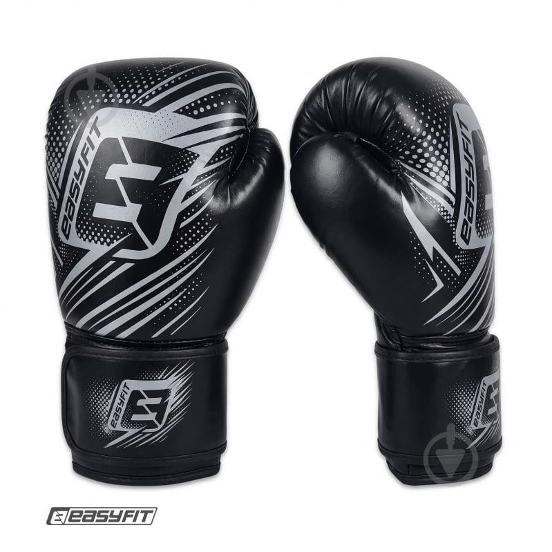 Боксерские перчатки EasyFit р. 8 PowerPunch черный - фото 1