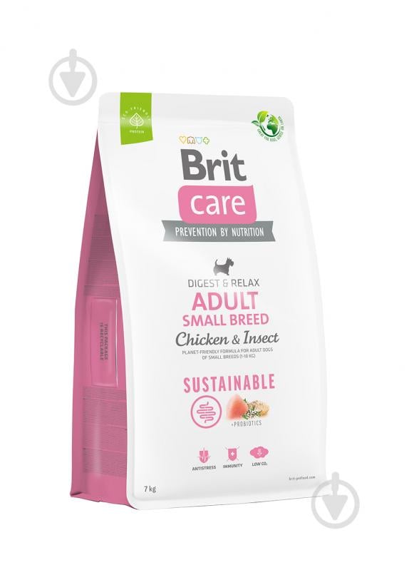 Корм сухой для малых пород Brit Care Sustainable Adult Small Breed с курицей 7 кг - фото 1