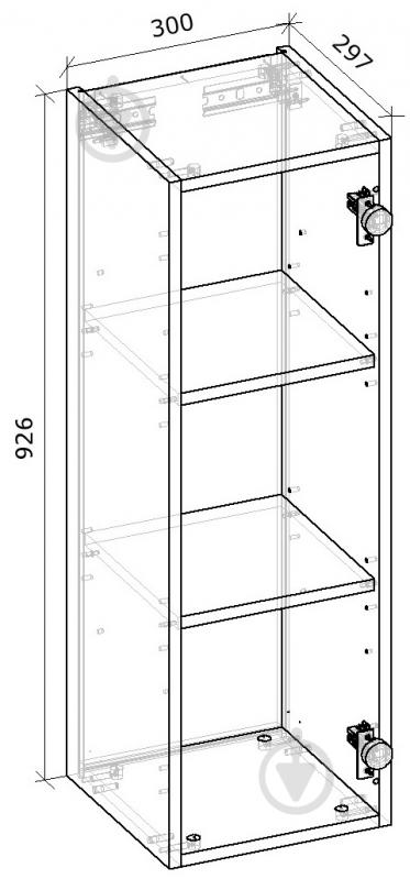 Шафа верхня Грейд Оптимум 300x926x297 мм крафт сірий - фото 4