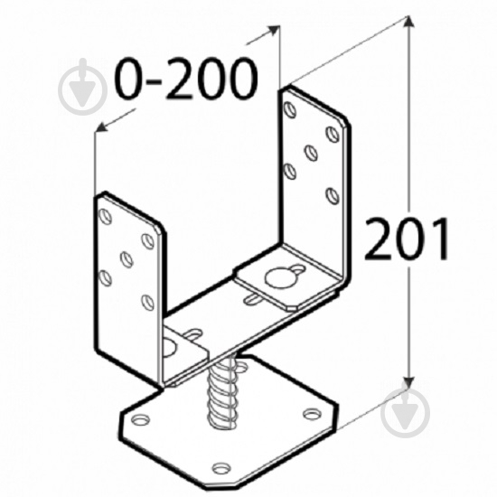 Опора колони U-подібна 0-200x136x4,0 мм 1 шт. - фото 5
